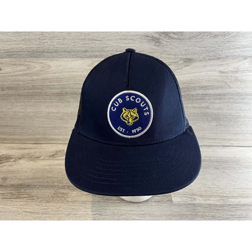 BSA Cub Scout SnapBack Hat Cap Mesh‎ Blue Youth Adjustable Vintage